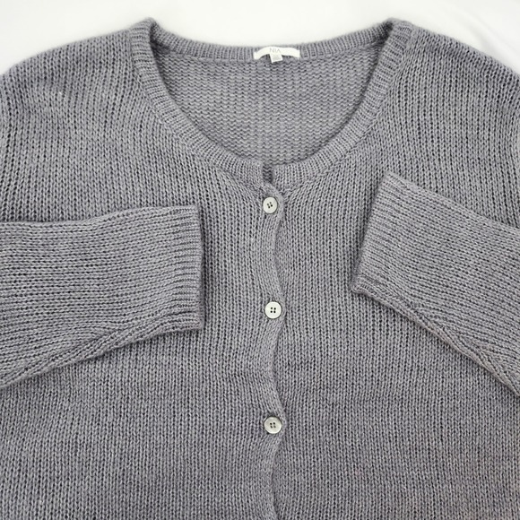Nia Sweaters - NIA Grey‎ Wool Blend Knit Cardigan Womens Plus Size Scandi Chic Maximalism Boxy